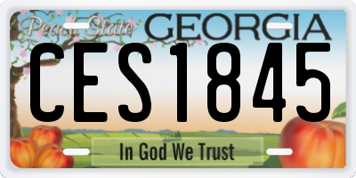 GA license plate CES1845