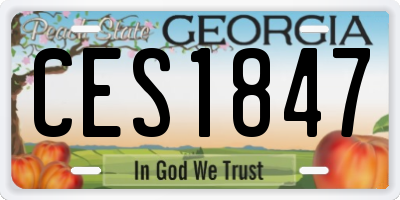 GA license plate CES1847