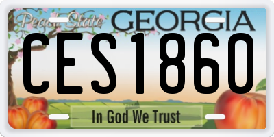 GA license plate CES1860