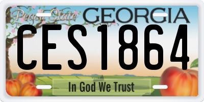 GA license plate CES1864