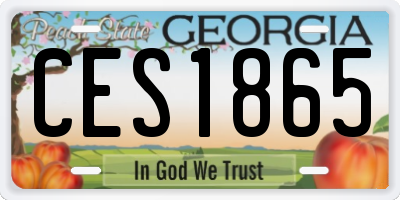 GA license plate CES1865