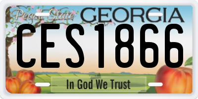 GA license plate CES1866