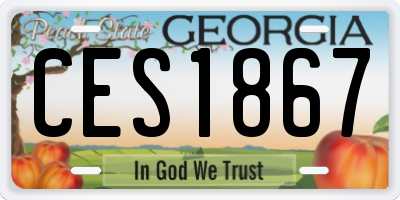 GA license plate CES1867
