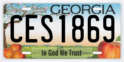 GA license plate CES1869