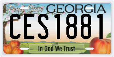 GA license plate CES1881