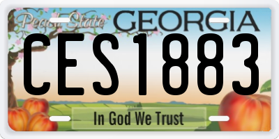 GA license plate CES1883