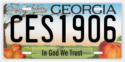 GA license plate CES1906