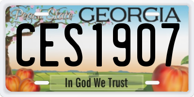 GA license plate CES1907