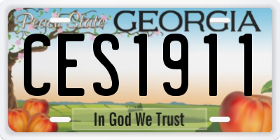 GA license plate CES1911