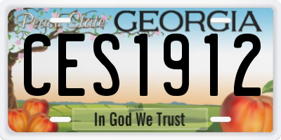 GA license plate CES1912