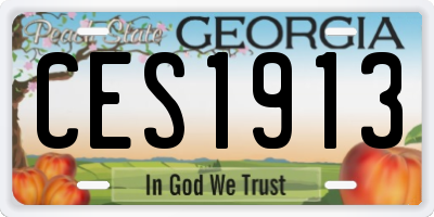 GA license plate CES1913