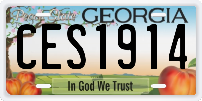GA license plate CES1914