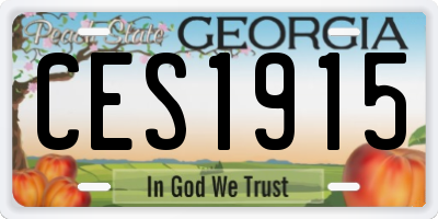 GA license plate CES1915
