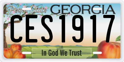 GA license plate CES1917