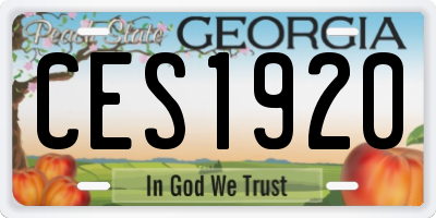 GA license plate CES1920