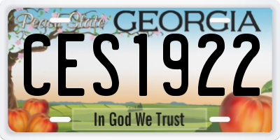 GA license plate CES1922