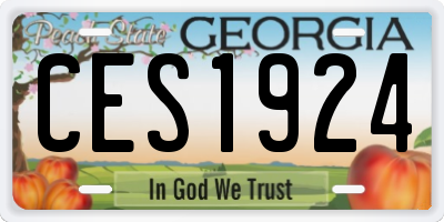 GA license plate CES1924