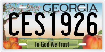 GA license plate CES1926