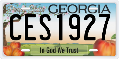 GA license plate CES1927
