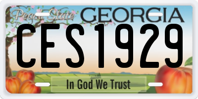 GA license plate CES1929