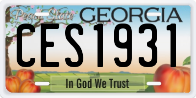 GA license plate CES1931
