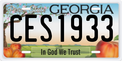 GA license plate CES1933