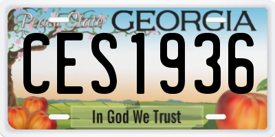 GA license plate CES1936