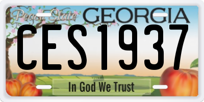 GA license plate CES1937