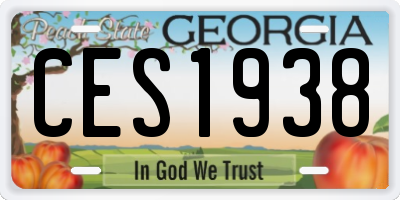 GA license plate CES1938