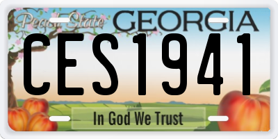 GA license plate CES1941