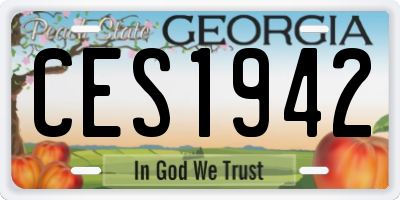 GA license plate CES1942