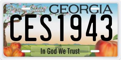 GA license plate CES1943