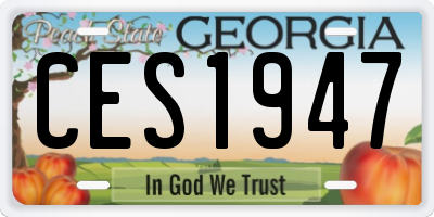 GA license plate CES1947