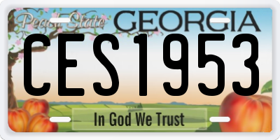 GA license plate CES1953