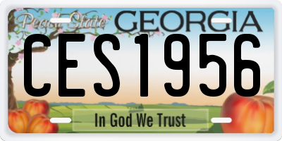GA license plate CES1956