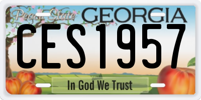 GA license plate CES1957