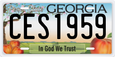 GA license plate CES1959