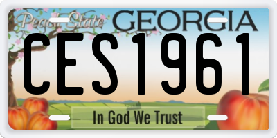 GA license plate CES1961
