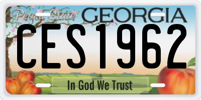 GA license plate CES1962