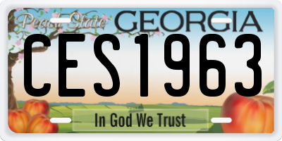 GA license plate CES1963