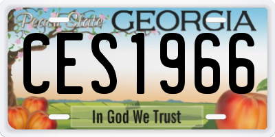 GA license plate CES1966