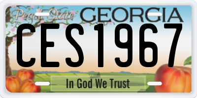 GA license plate CES1967