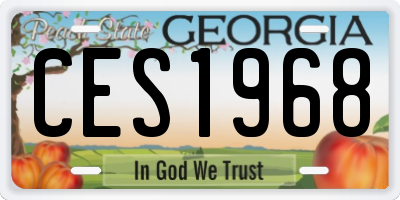 GA license plate CES1968