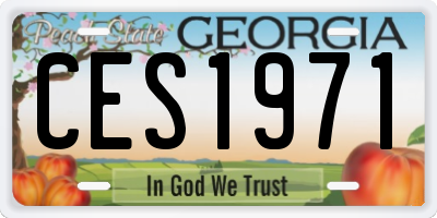 GA license plate CES1971