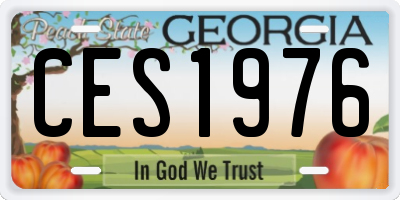GA license plate CES1976