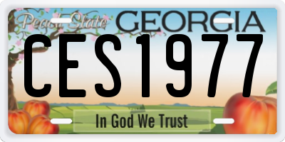 GA license plate CES1977