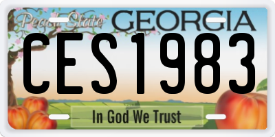 GA license plate CES1983
