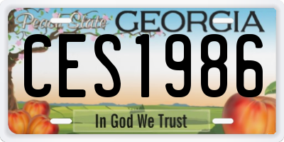 GA license plate CES1986