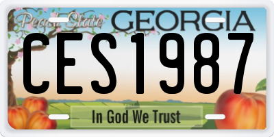 GA license plate CES1987