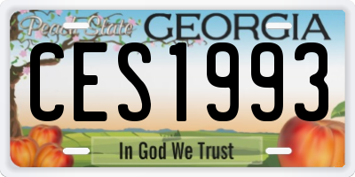 GA license plate CES1993